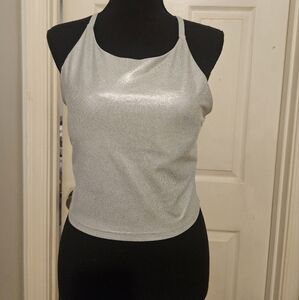 Old Navy Metallic Silver Tank Top